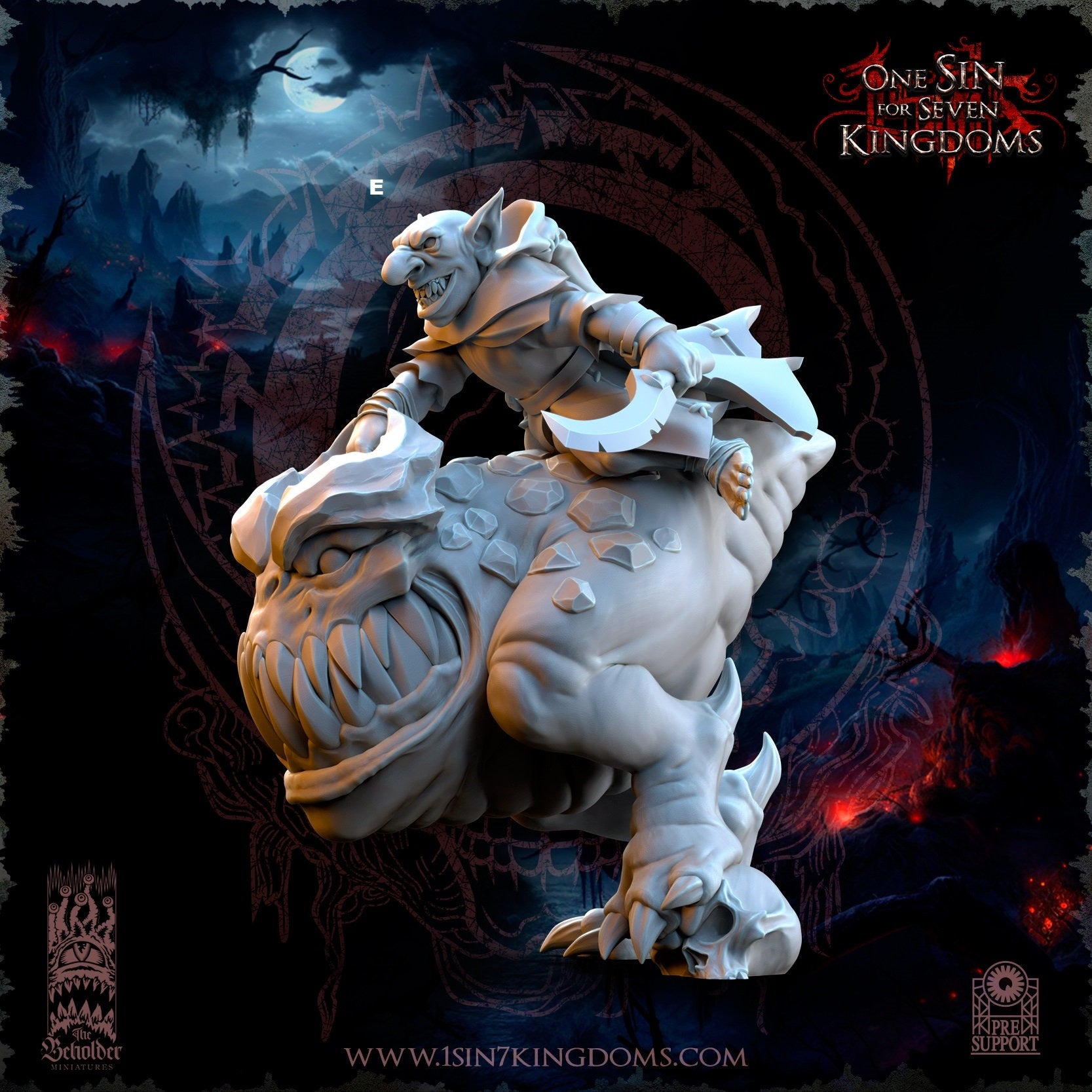 Black Horde Goblin on Cave Horror | The Beholder Miniatures | Compatible with D&D/AoS | Fantasy | Tabletop RPG