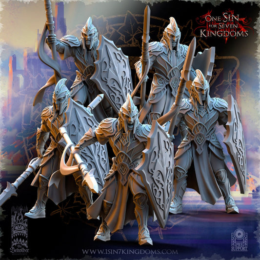 High Elf Spear and Shield | The Beholder Miniatures | Compatible with D&D/AoS | Fantasy | Tabletop RPG