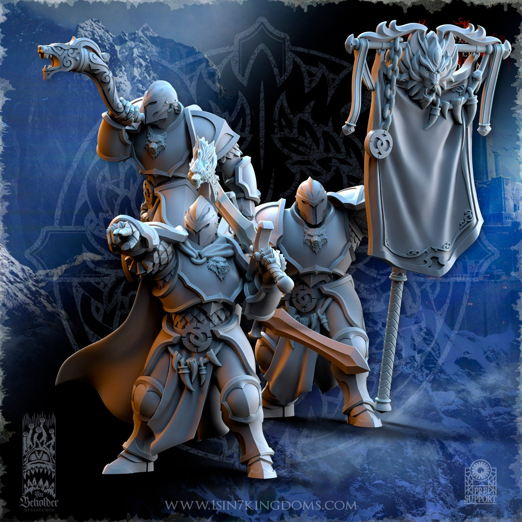 Storm Wolves Command | The Beholder Miniatures | Compatible with D&D/AoS | Fantasy | Tabletop RPG