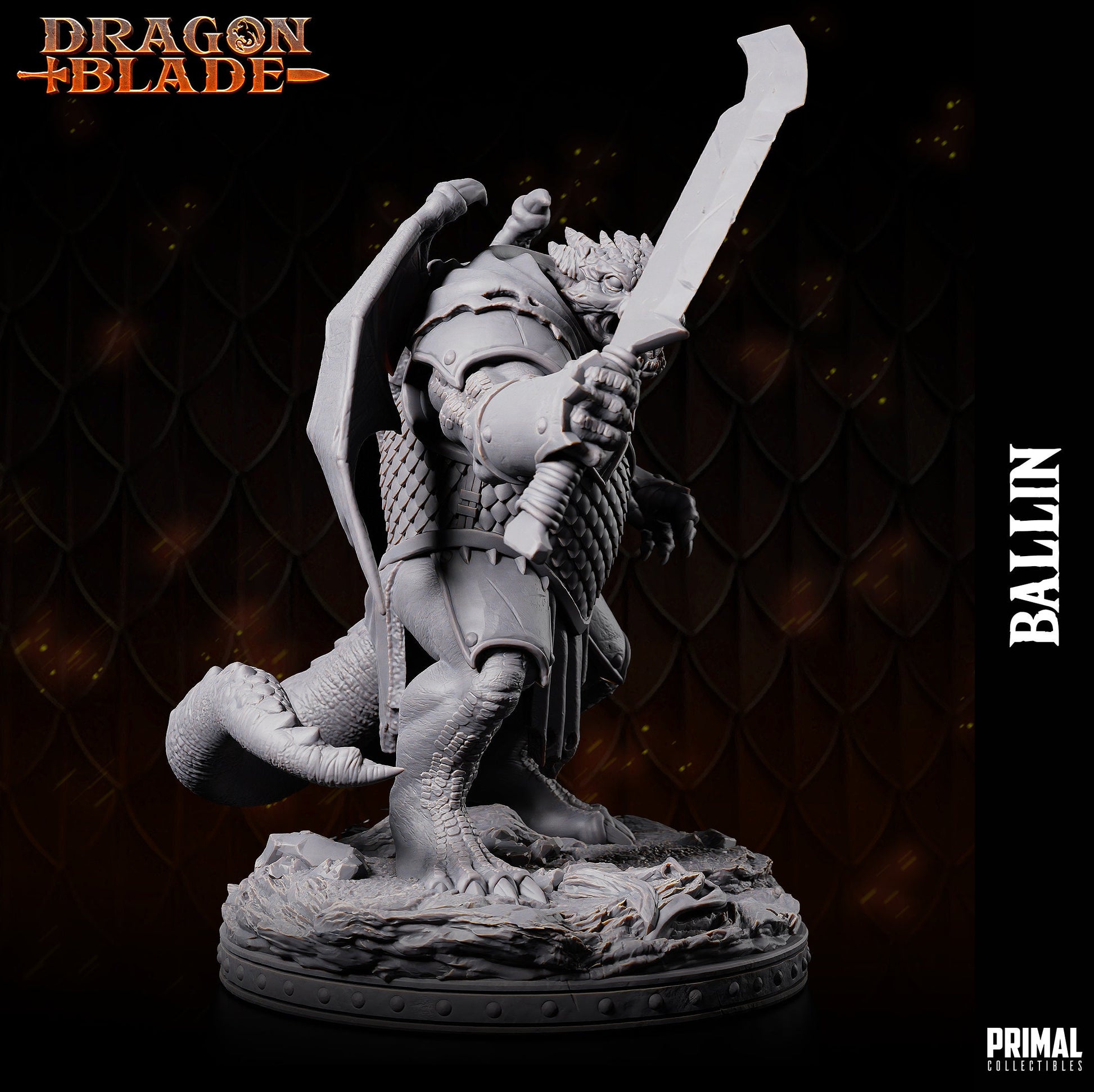 Draconian Warrior Ballin | Primal Collectibles | Compatible with D&D/AoS | Fantasy