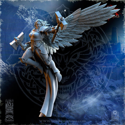 Storm Wolves Valkyrie Dual Hammers | The Beholder Miniatures | Compatible with D&D/AoS | Fantasy | Tabletop RPG