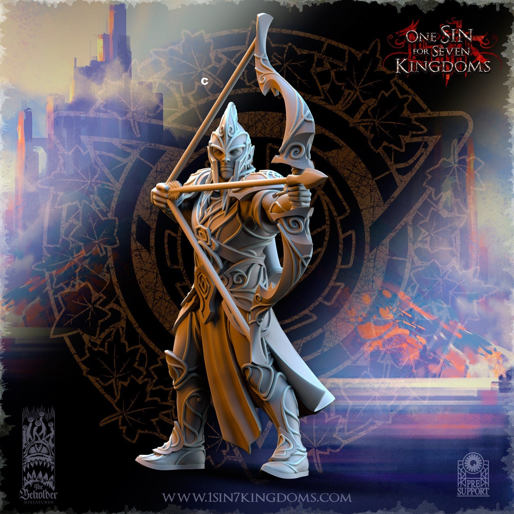 SilverMoor Elf Archer | The Beholder Miniatures | Compatible with D&D/AoS | Fantasy | Tabletop RPG
