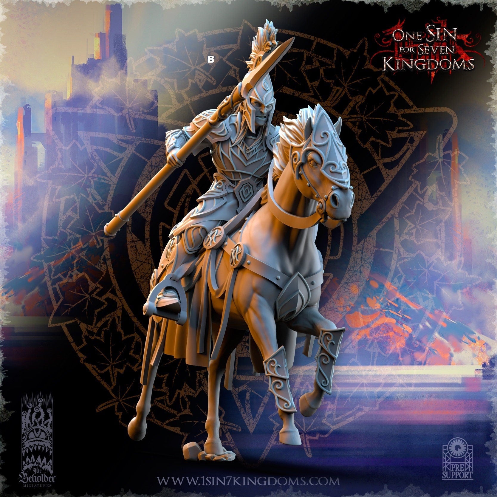 SilverMoor Elf Cavalry Spears | The Beholder Miniatures | Compatible with D&D/AoS | Fantasy | Tabletop RPG