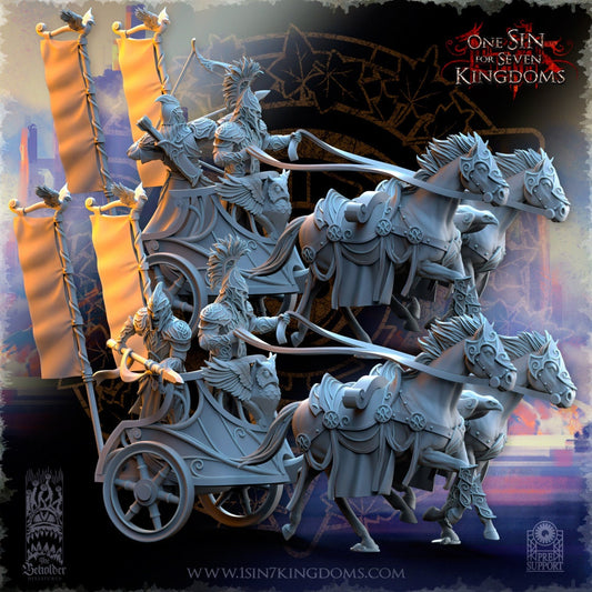 SilverMoor Elf Chariot | The Beholder Miniatures | Compatible with D&D/AoS | Fantasy | Tabletop RPG