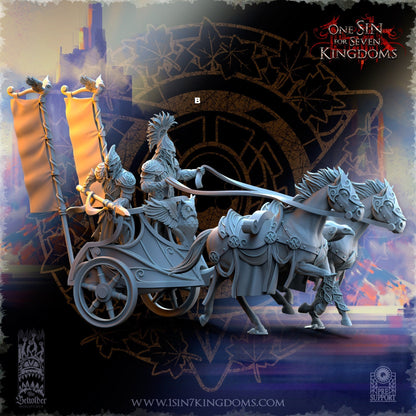 SilverMoor Elf Chariot | The Beholder Miniatures | Compatible with D&D/AoS | Fantasy | Tabletop RPG