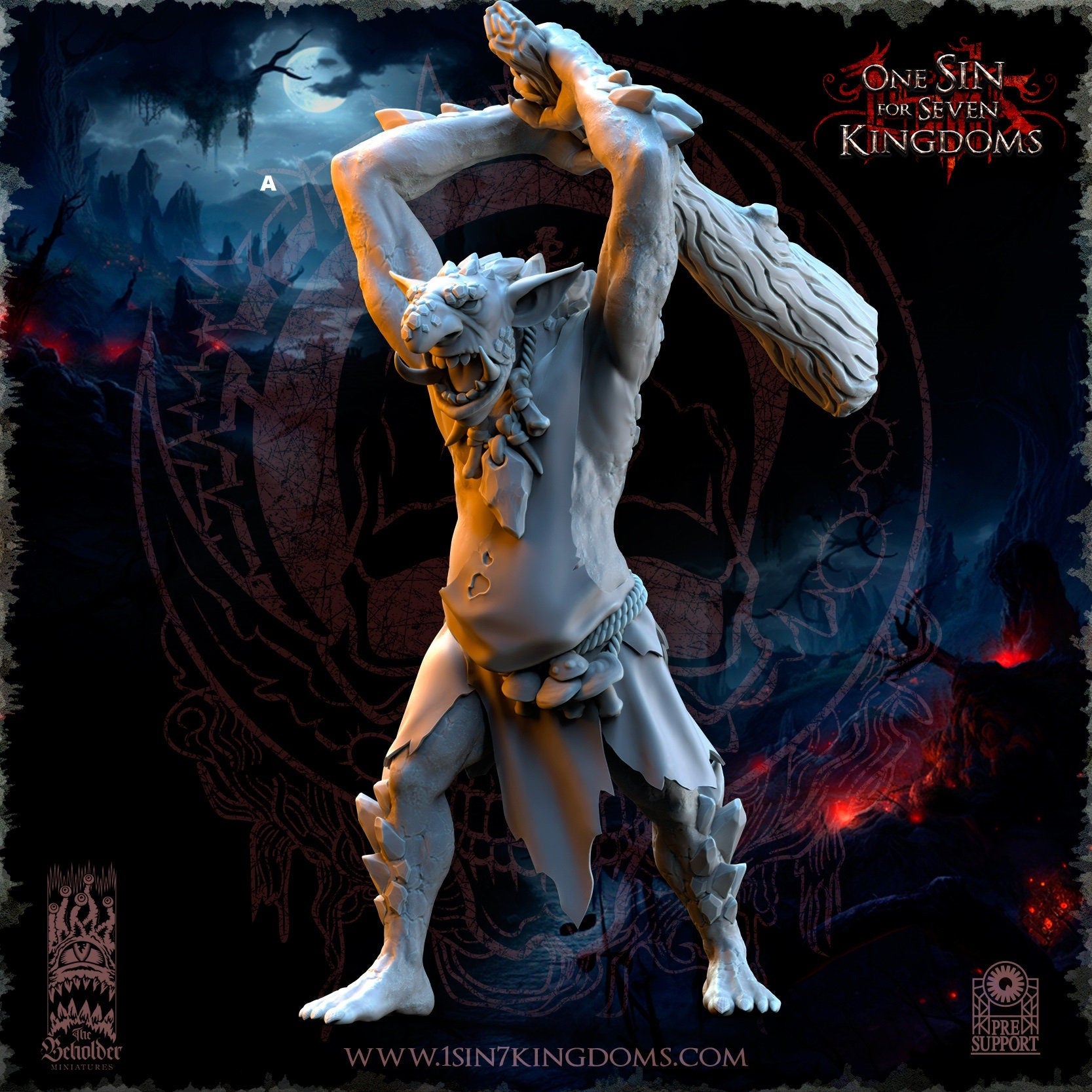 Rock Troll | The Beholder Miniatures | Compatible with D&D/AoS | Fantasy | Tabletop RPG