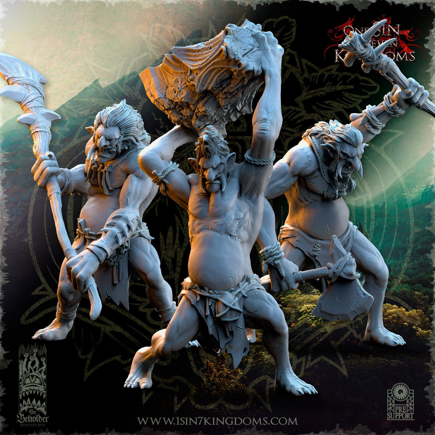 Mountain Troll | The Beholder Miniatures | Compatible with D&D/AoS | Fantasy | Tabletop RPG