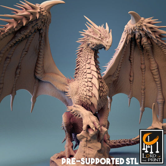 Red Dragon | Rescale Miniatures | Compatible with D&D/AoS | Fantasy | Tabletop RPG