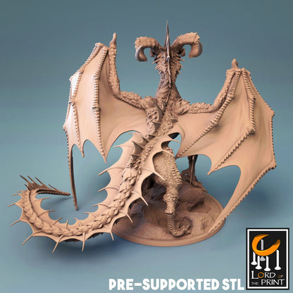 Elder Black Dragon | Rescale Miniatures | Compatible with D&D/AoS | Fantasy | Tabletop RPG