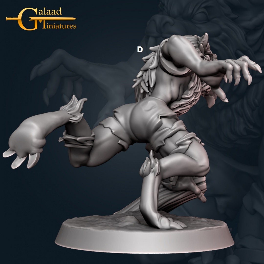 Werewolf | Galaad Miniatures | Compatible with D&D/AoS | Fantasy | Tabletop RPG