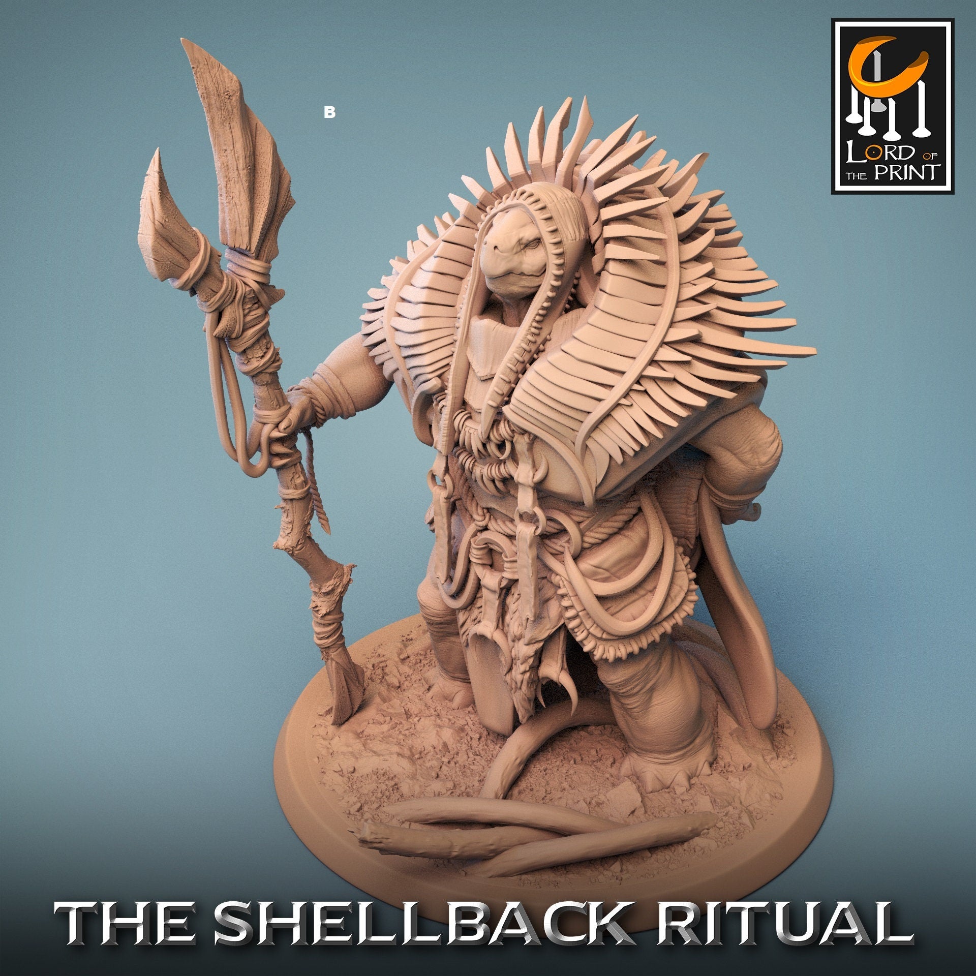 Shellback Shaman | Rescale Miniatures | Compatible with D&D/AoS | Fantasy | Tabletop RPG
