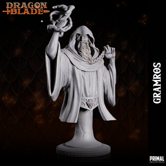 Dark Wizard Gramros Bust | Primal Collectibles | Compatible with D&D/AoS | Fantasy