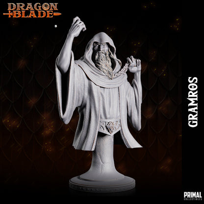 Dark Wizard Gramros Bust | Primal Collectibles | Compatible with D&D/AoS | Fantasy