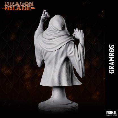 Dark Wizard Gramros Bust | Primal Collectibles | Compatible with D&D/AoS | Fantasy