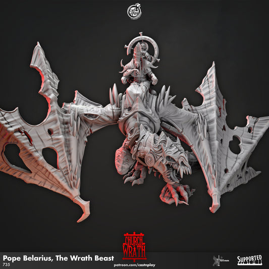 Undead Ghoul Leader on Wrath Beast | CastnPlay | Compatible with D&D/AoS | Fantasy | Tabletop RPG