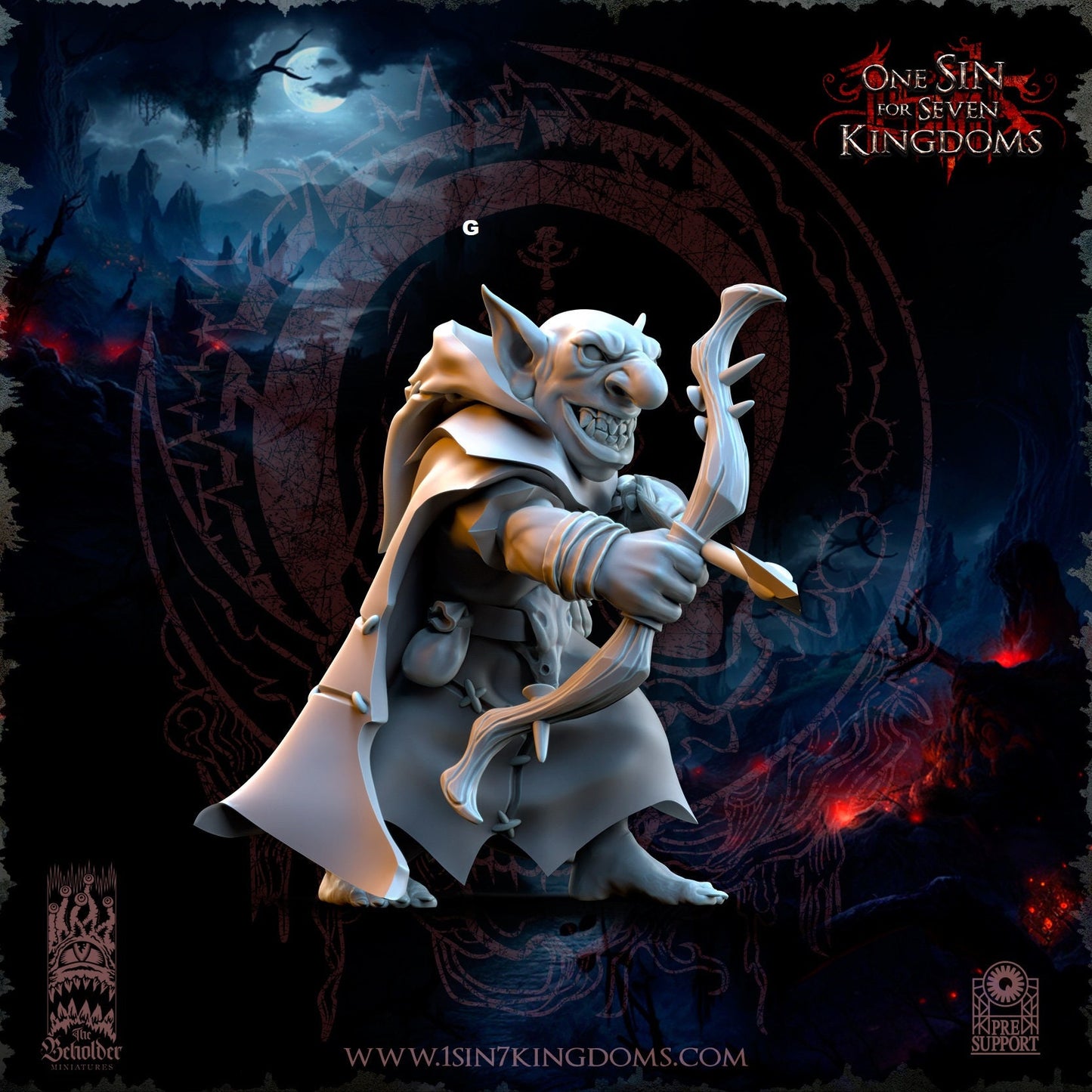 Black Horde Goblin Archer | The Beholder Miniatures | Compatible with D&D/AoS | Fantasy | Tabletop RPG