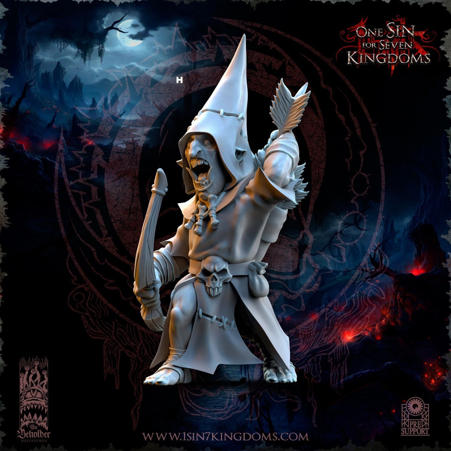 Black Horde Goblin Archer | The Beholder Miniatures | Compatible with D&D/AoS | Fantasy | Tabletop RPG