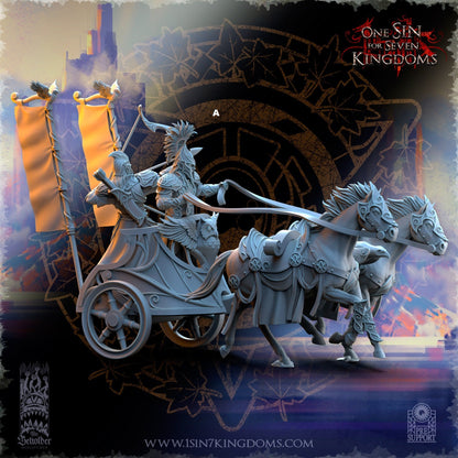 SilverMoor Elf Chariot | The Beholder Miniatures | Compatible with D&D/AoS | Fantasy | Tabletop RPG