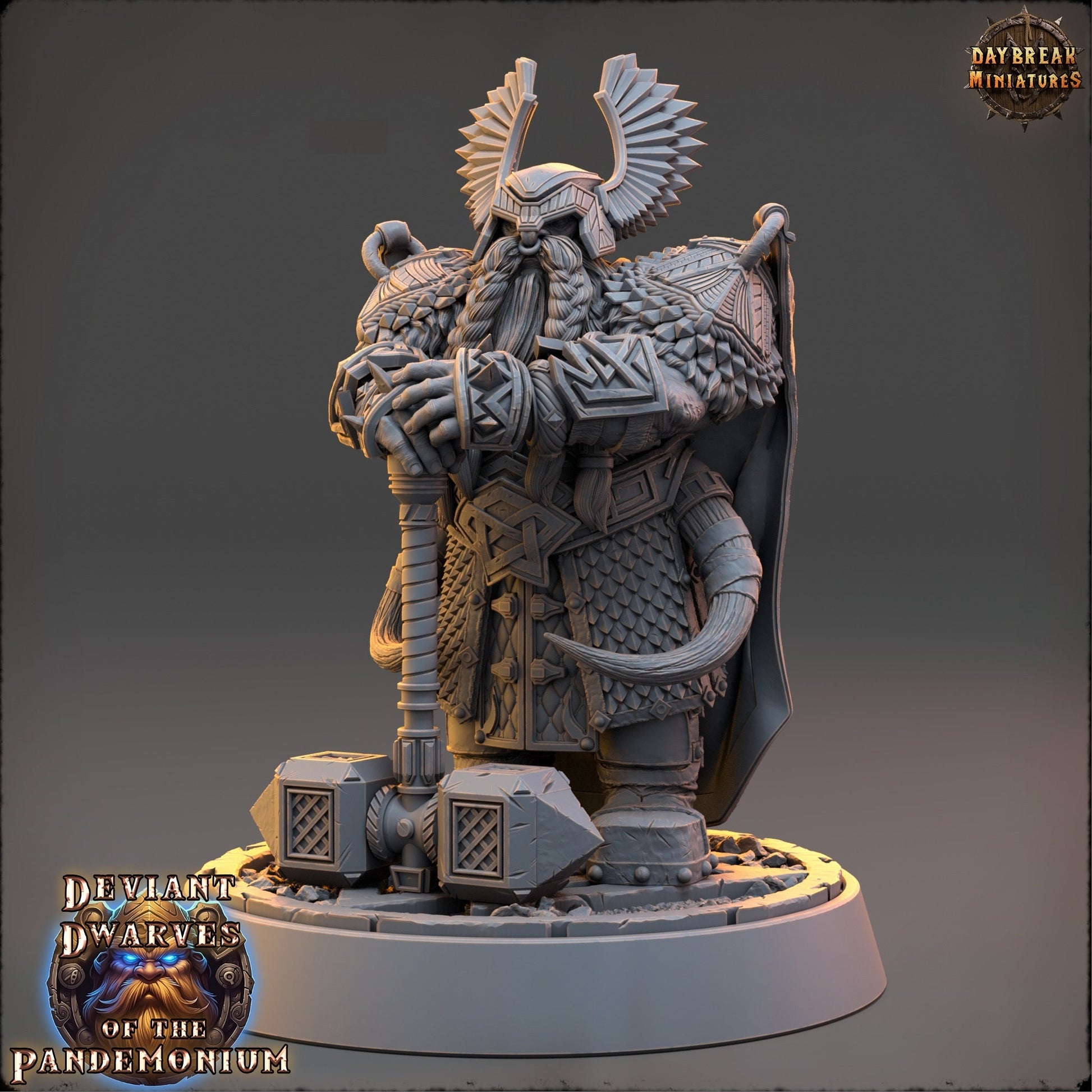 Deviant Dwarf Lord | DayBreak Miniatures | Compatible with D&D/AOS | Fantasy | Tabletop