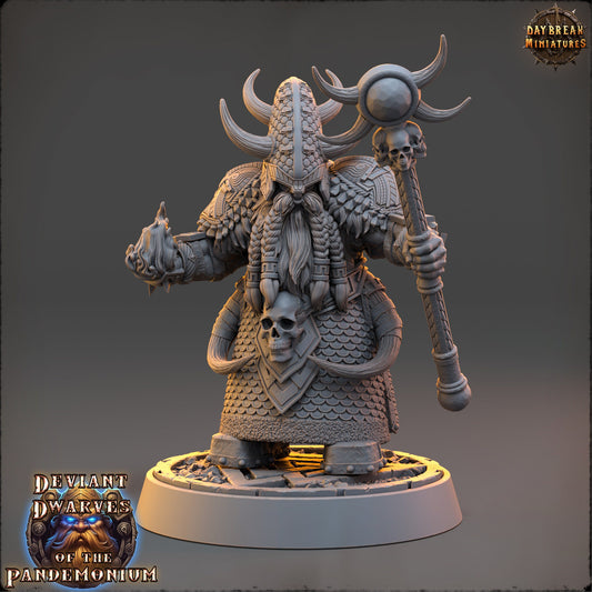 Deviant Dwarf Warlock | DayBreak Miniatures | Compatible with D&D/AOS | Fantasy | Tabletop