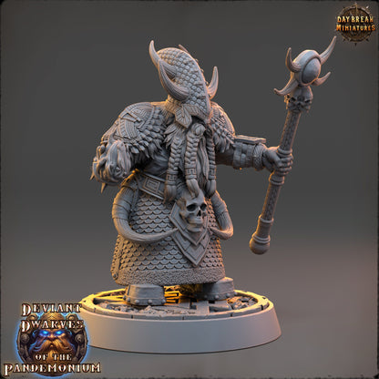 Deviant Dwarf Warlock | DayBreak Miniatures | Compatible with D&D/AOS | Fantasy | Tabletop