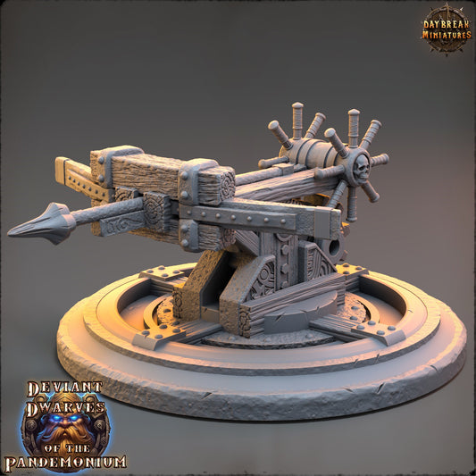 Deviant Dwarf Ballista | DayBreak Miniatures | Compatible with D&D/AOS | Fantasy | Tabletop