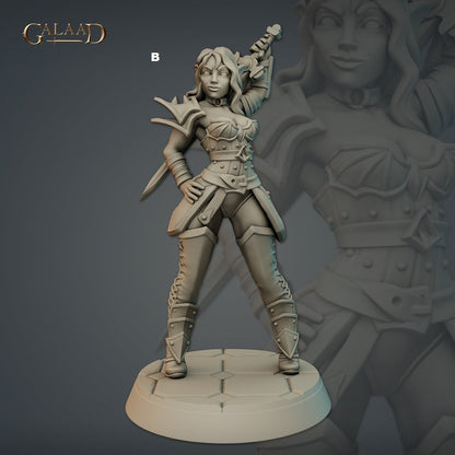 Female Vampire Warrior Princess | Galaad Miniatures | Compatible with D&D/AoS | Fantasy | Tabletop RPG