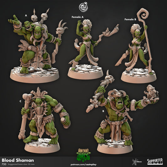 Ork Blood Shaman | CastnPlay Miniatures | Compatible with D&D/AoS | Fantasy | Tabletop RPG