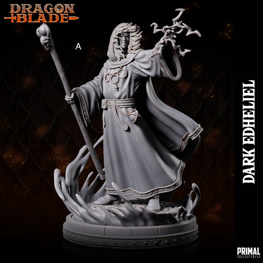 Dark Wizard Edheliel | Primal Collectibles | Compatible with D&D/AoS | Fantasy