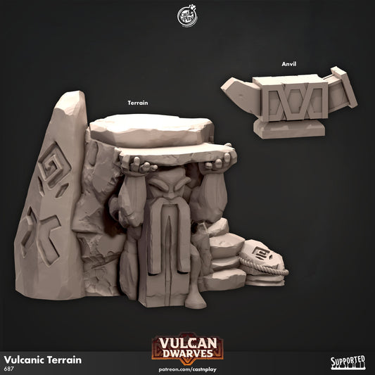 Vulcanic Forge Scenery | CastnPlay | Compatible with D&D/AoS | Fantasy