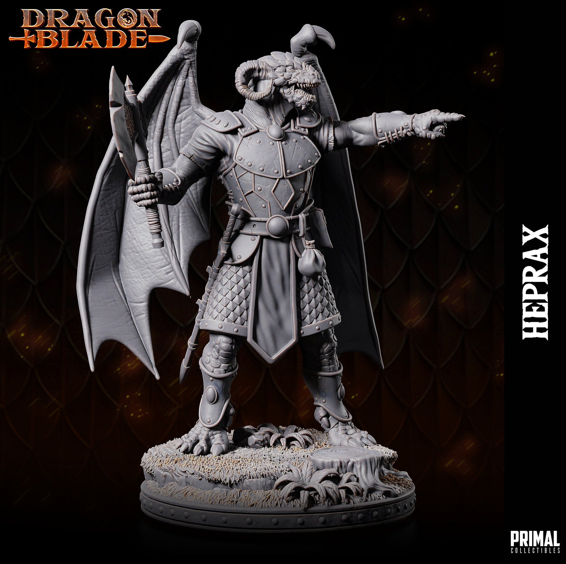 Draconian Fighter Heprax | Primal Collectibles | Compatible with D&D/AoS | Fantasy