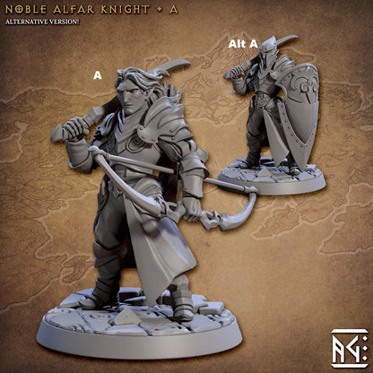 Noble Alfar Knights | Artisan Guild Miniatures | Compatible with D&D/AoS | Fantasy | Tabletop RPG