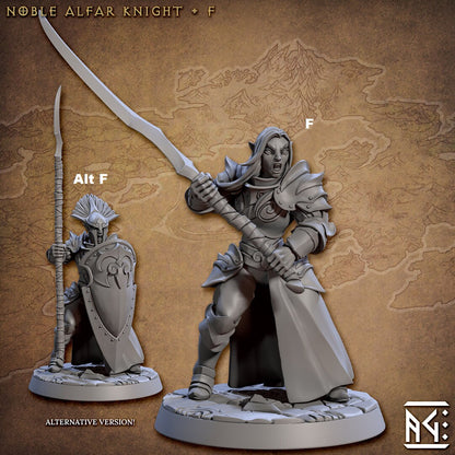 Noble Alfar Knights | Artisan Guild Miniatures | Compatible with D&D/AoS | Fantasy | Tabletop RPG