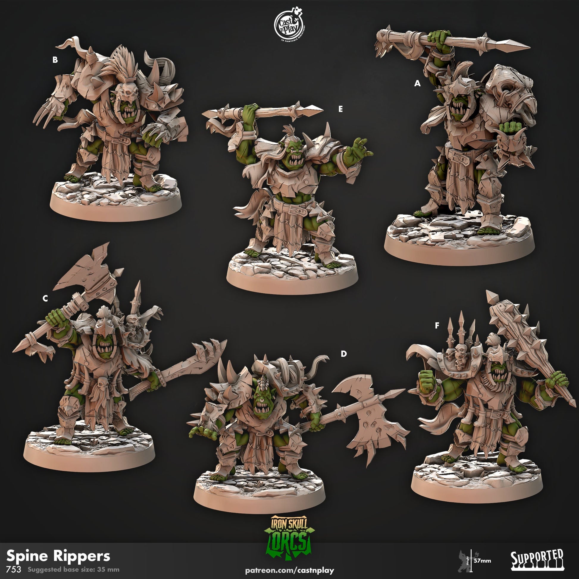 Ork Spine Rippers | CastnPlay Miniatures | Compatible with D&D/AoS | Fantasy | Tabletop RPG