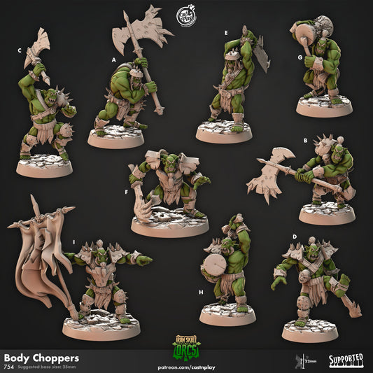 Ork Body Choppers | CastnPlay Miniatures | Compatible with D&D/AoS | Fantasy | Tabletop RPG