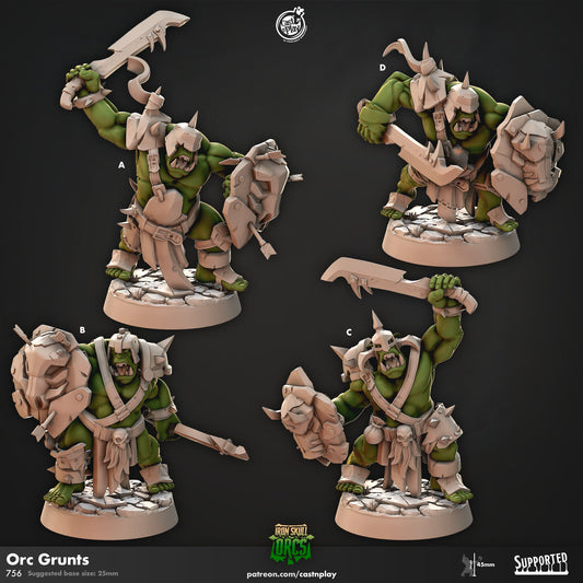 Ork Grunts | CastnPlay Miniatures | Compatible with D&D/AoS | Fantasy | Tabletop RPG