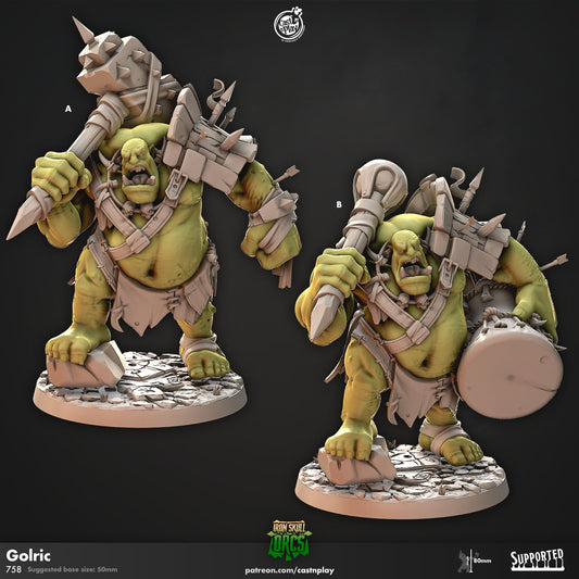 Ork Golric | CastnPlay Miniatures | Compatible with D&D/AoS | Fantasy | Tabletop RPG