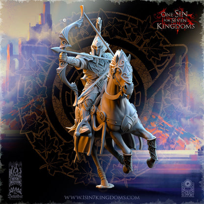 SilverMoor Elf Cavalry Archers | The Beholder Miniatures | Compatible with D&D/AoS | Fantasy | Tabletop RPG