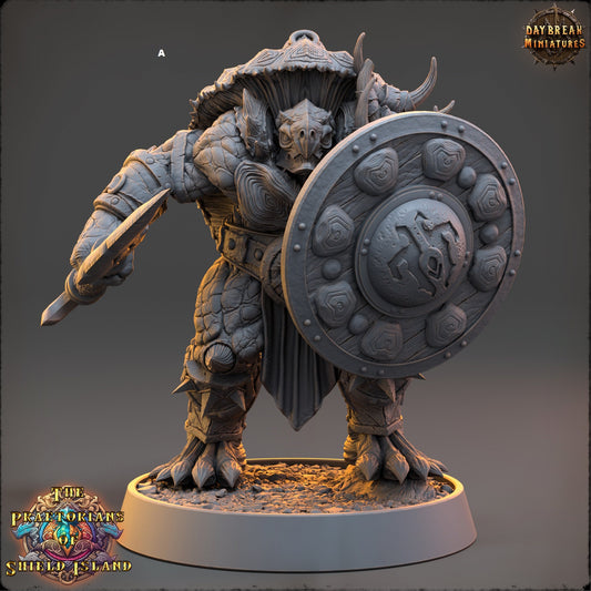 Warrior ShellBack Turtle Sword and Shield | DayBreak Miniatures | Two Handed Weapons | Compatible with D&D/AOS | Fantasy | Tabletop RPG