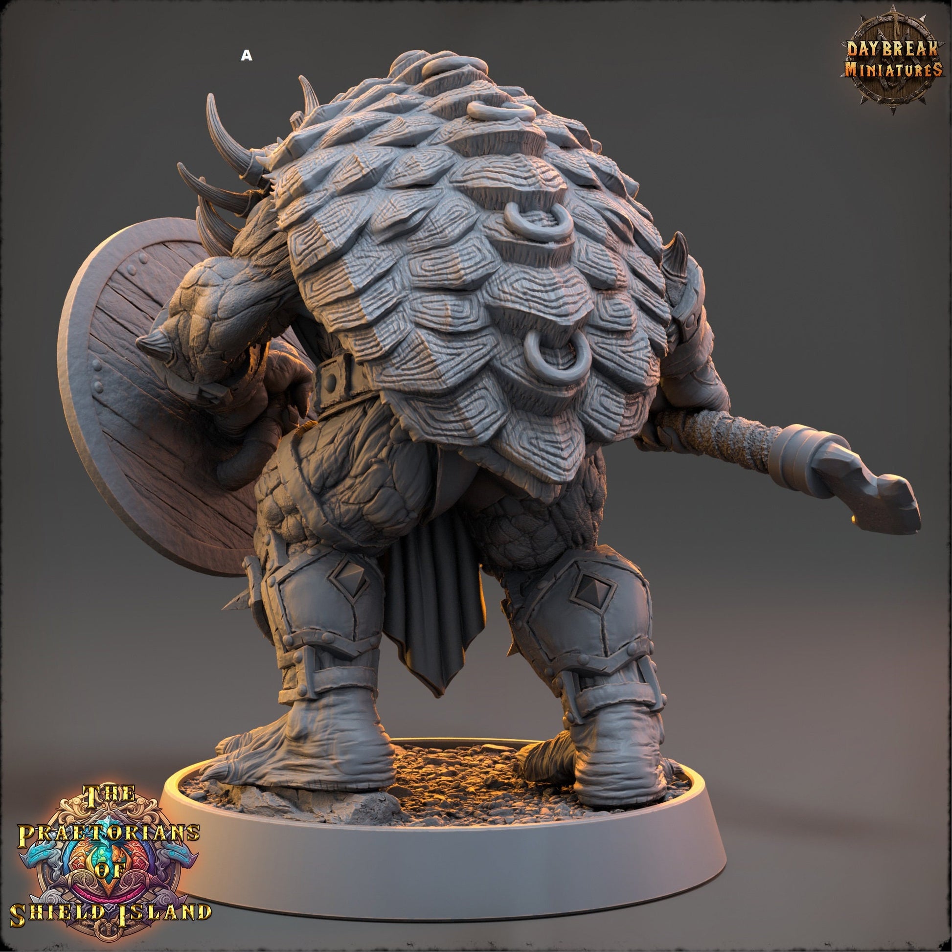 Warrior ShellBack Turtle Sword and Shield | DayBreak Miniatures | Two Handed Weapons | Compatible with D&D/AOS | Fantasy | Tabletop RPG