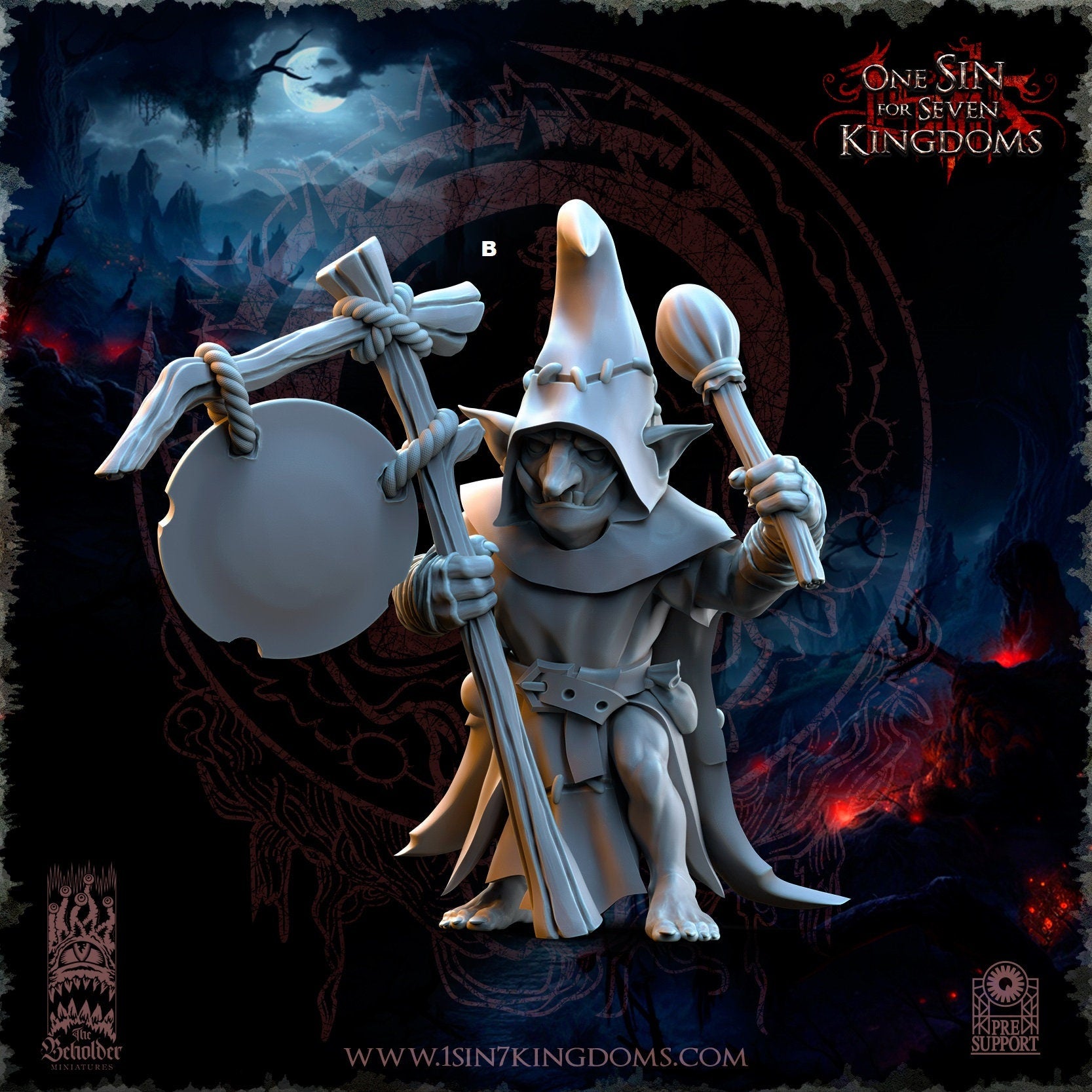 Black Horde Goblin Command Unit | The Beholder Miniatures | Compatible with D&D/AoS | Fantasy | Tabletop RPG