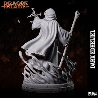 Dark Wizard Edheliel | Primal Collectibles | Compatible with D&D/AoS | Fantasy