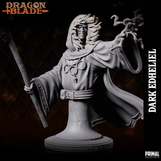 Dark Wizard Edheliel Bust | Primal Collectibles | Compatible with D&D/AoS | Fantasy