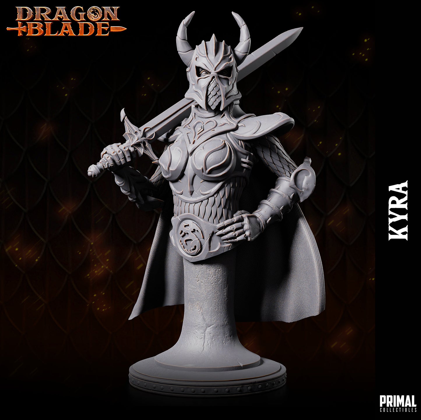 Female Fighter Kyra Bust | Primal Collectibles | Compatible with D&D/AoS | Fantasy