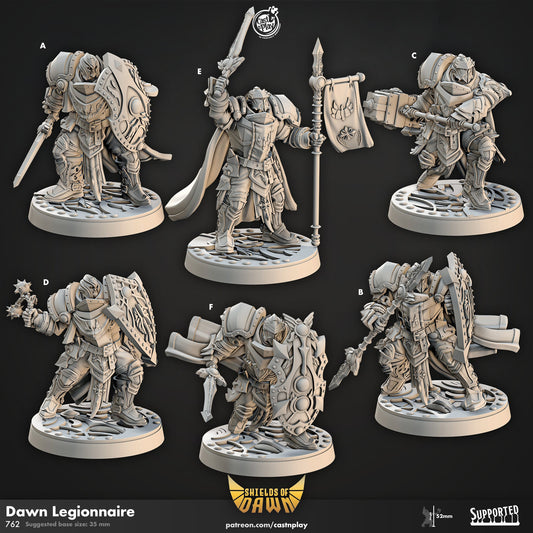 Dawn Legionnaire Shields of Dawn | CastnPlay | Compatible with D&D/AoS | Fantasy