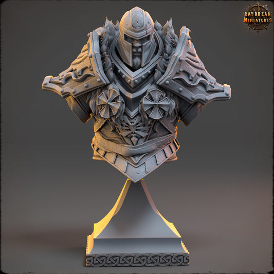 Paladin Carl Saturno Bust | DayBreak Miniatures | Compatible with D&D/AOS | Fantasy | Tabletop