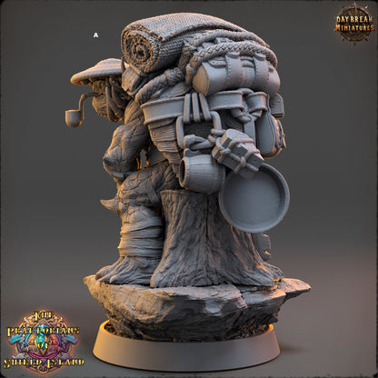 Shaman ShellBack Turtle | DayBreak Miniatures | Two Handed Weapons | Compatible with D&D/AOS | Fantasy | Tabletop RPG