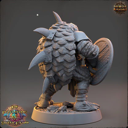 Warrior ShellBack Turtle Sword and Shield | DayBreak Miniatures | Two Handed Weapons | Compatible with D&D/AOS | Fantasy | Tabletop RPG