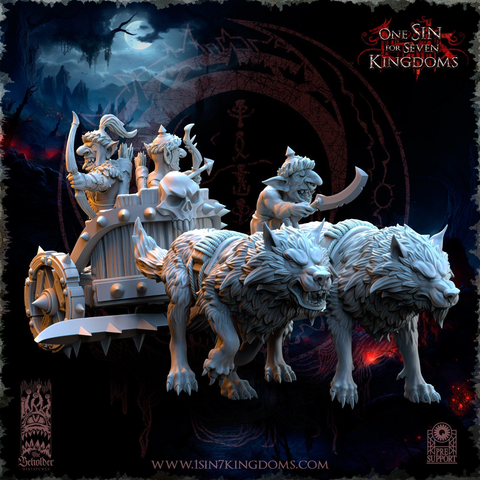 Black Horde Goblin War Chariot | The Beholder Miniatures | Compatible with D&D/AoS | Fantasy | Tabletop RPG