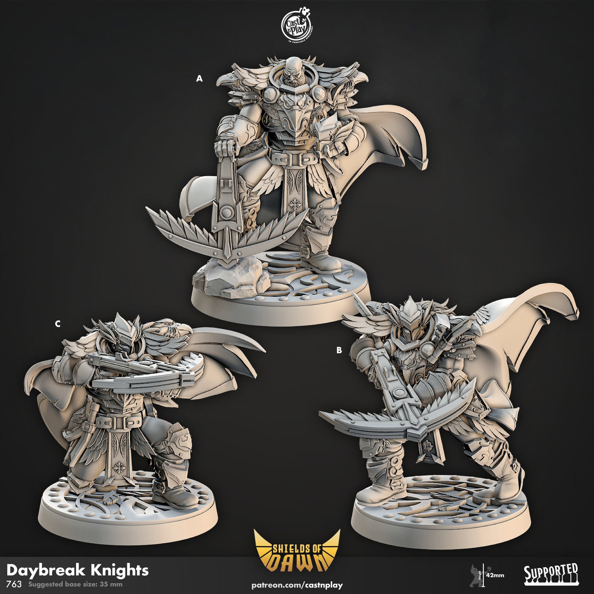 Shields of Dawn Day Break Knight | CastnPlay | Compatible with D&D/AoS | Fantasy